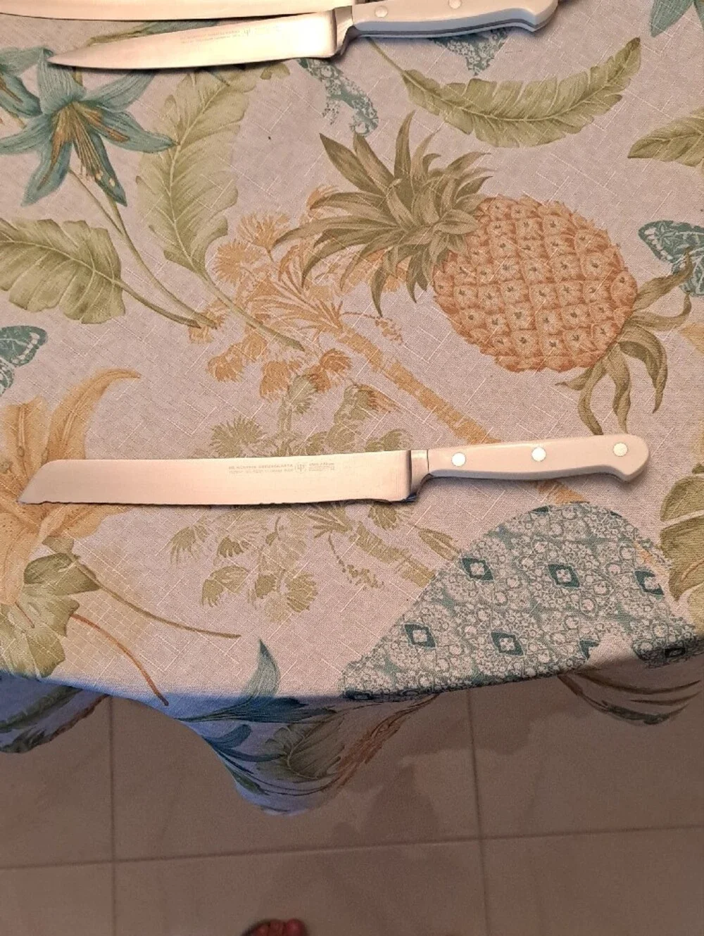Wusthof TRIDENT (German) White Handle Knife Set with Wooden Block